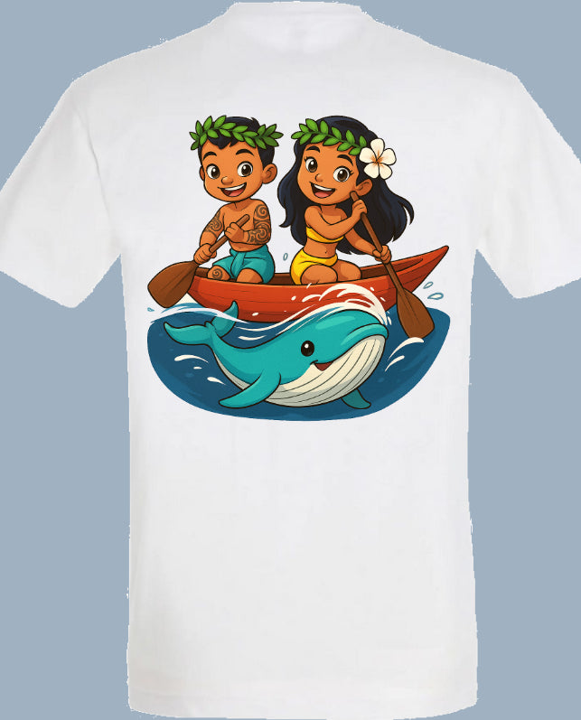 T-Shirt: Feti'i te tohora" (Rencontre avec la baleine!)