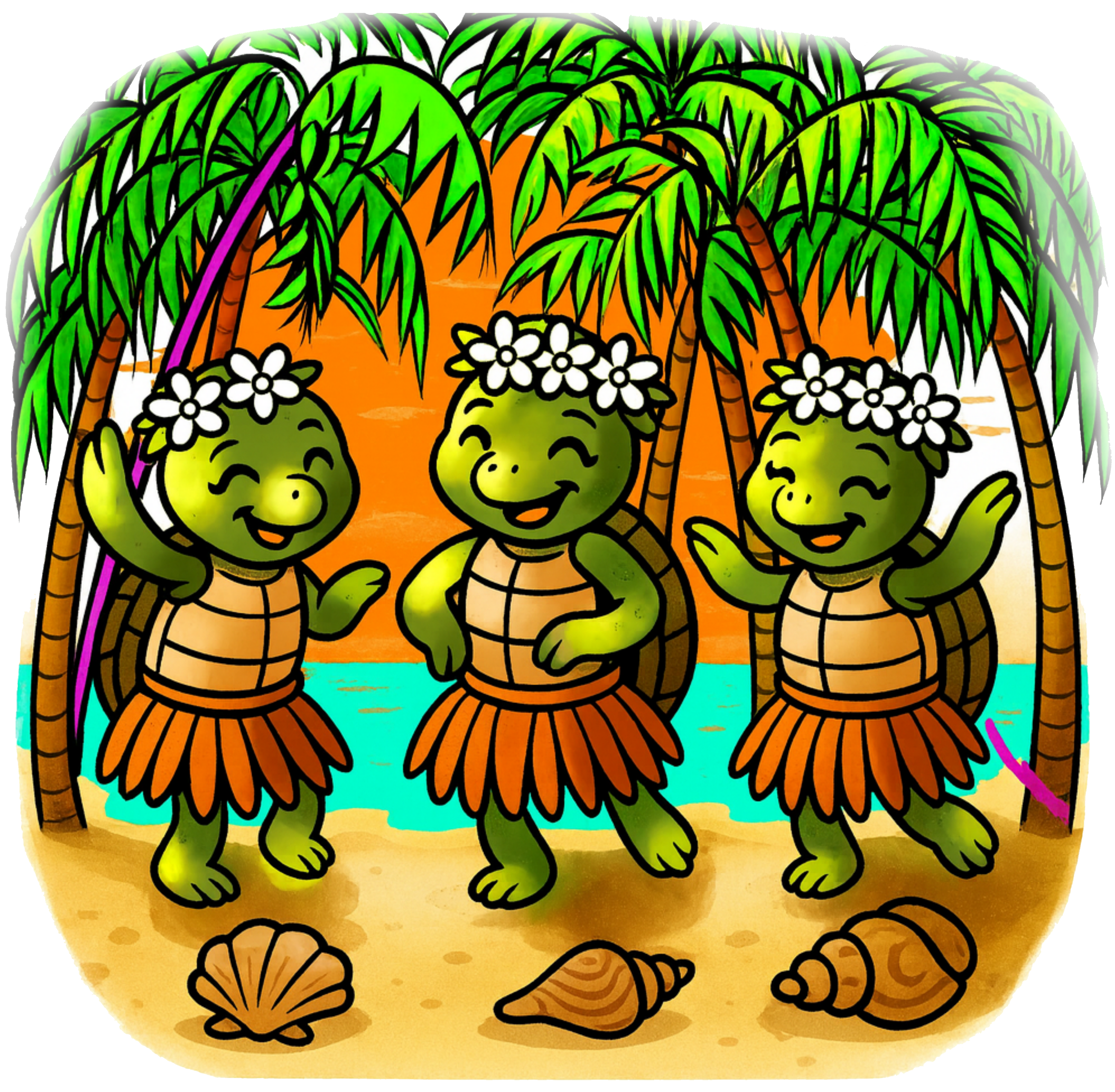 T-Shirt "Les 3 tortues danseuses"